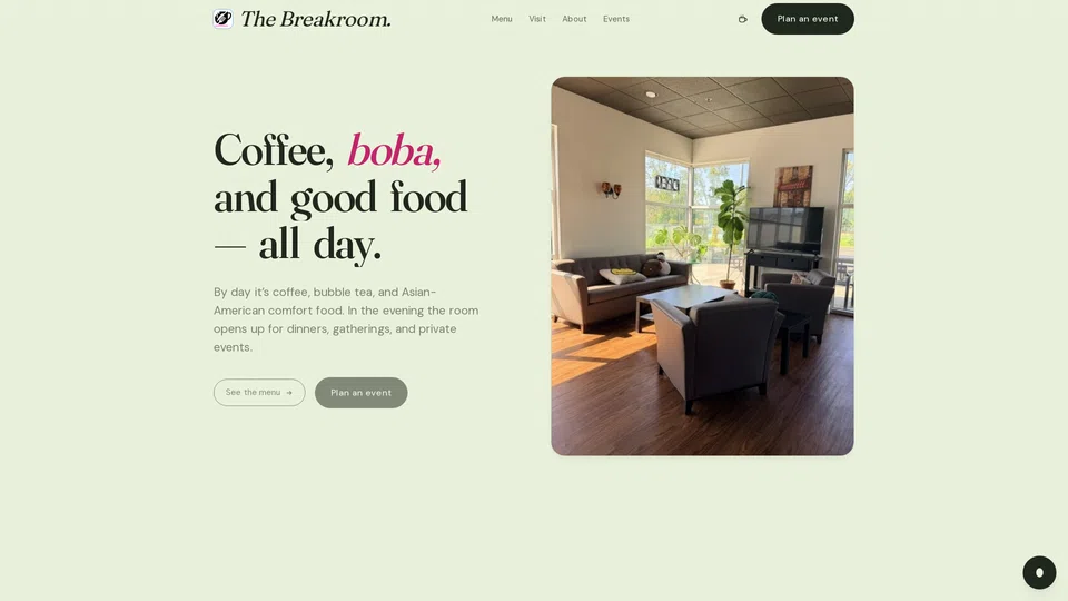 Homepage snapshot at launch