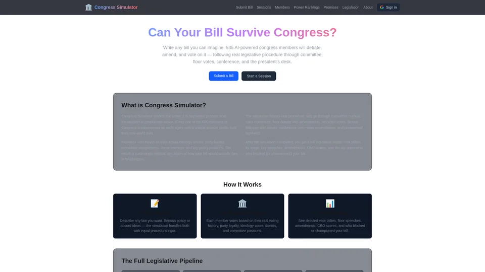 Homepage snapshot at launch