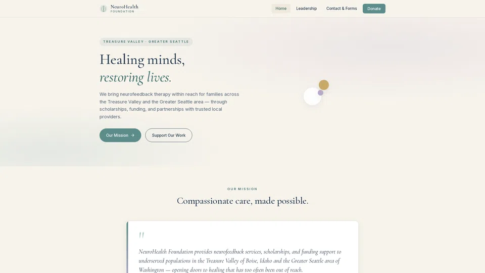 Homepage snapshot at launch