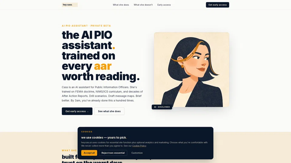 Homepage snapshot at launch