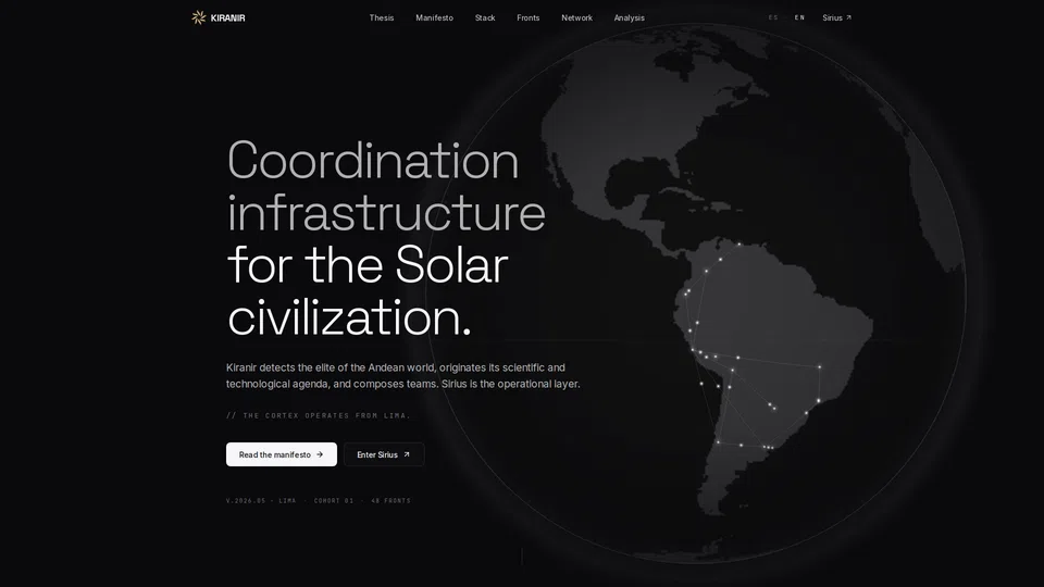 Homepage snapshot at launch