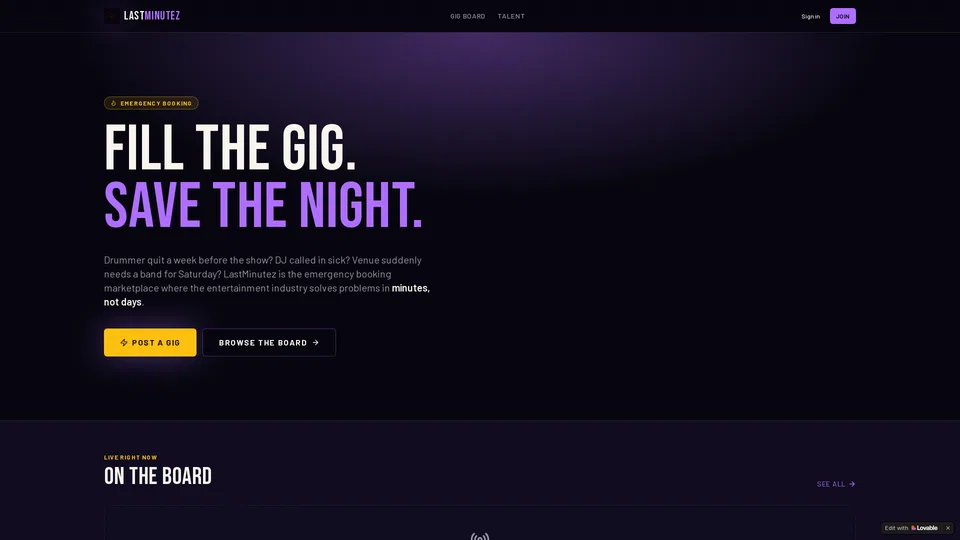 Homepage snapshot at launch