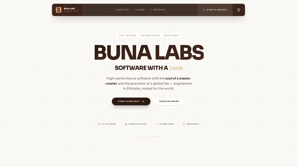Homepage snapshot at launch