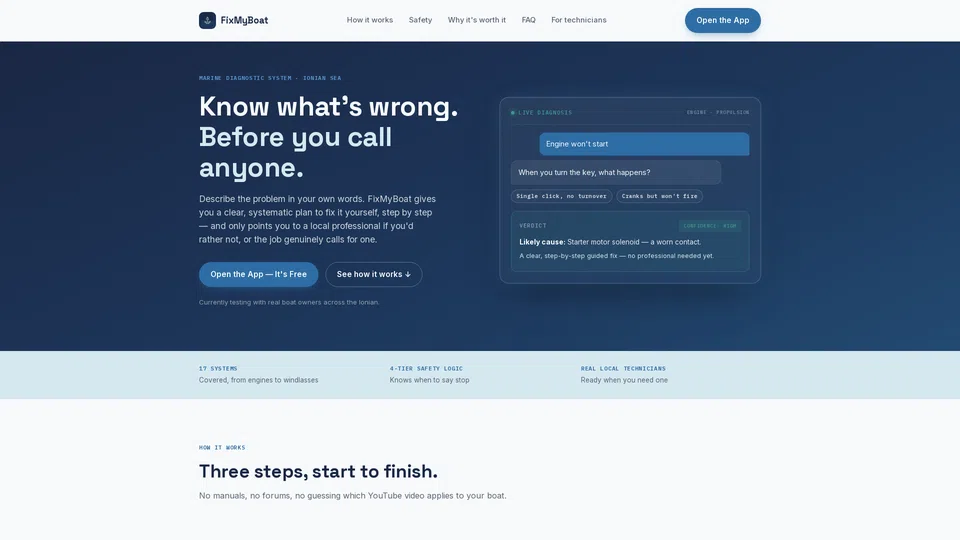 Homepage snapshot at launch