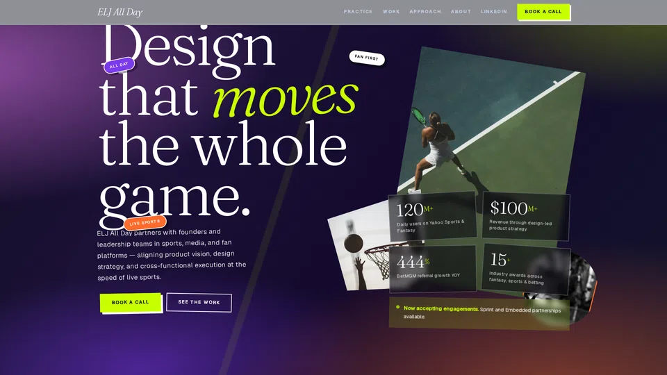 Homepage snapshot at launch