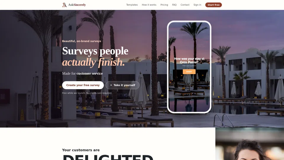 Homepage snapshot at launch