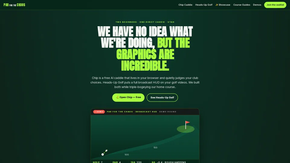 Homepage snapshot at launch