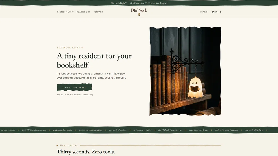 Homepage snapshot at launch