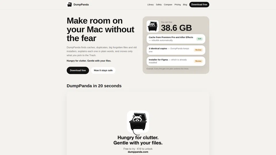 Homepage snapshot at launch