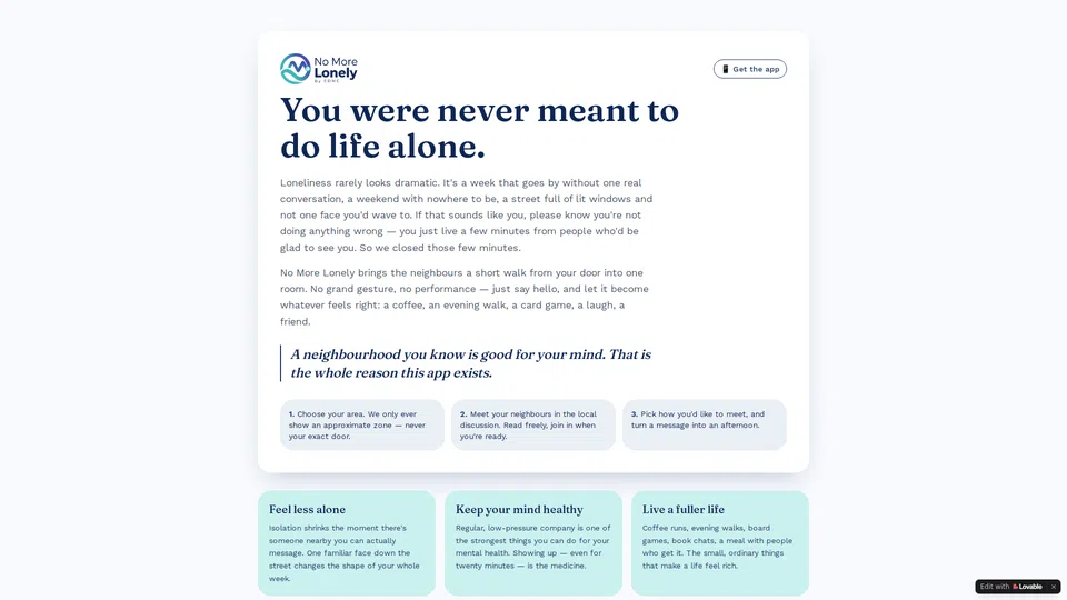 Homepage snapshot at launch