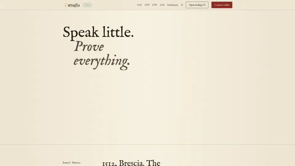 Homepage snapshot at launch