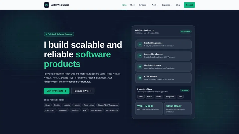 Homepage snapshot at launch