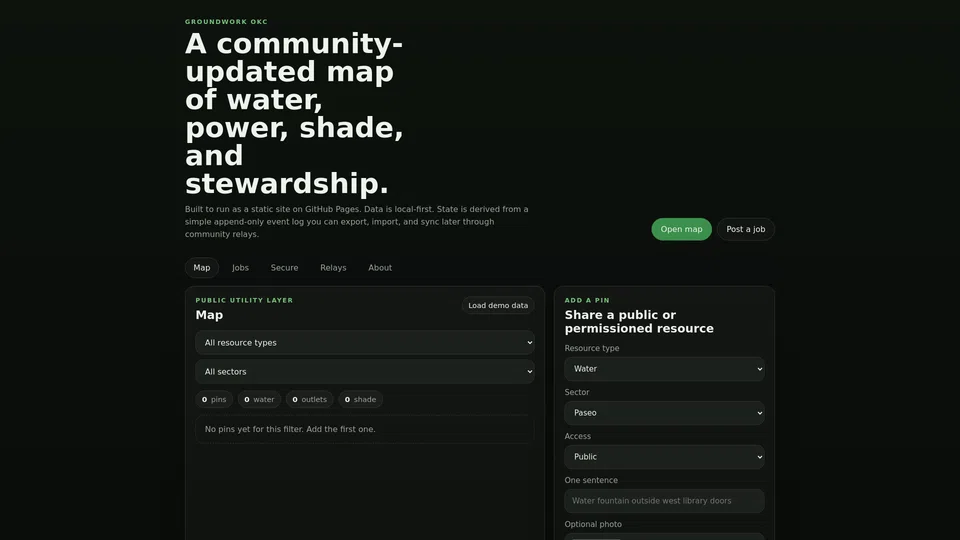 Homepage snapshot at launch