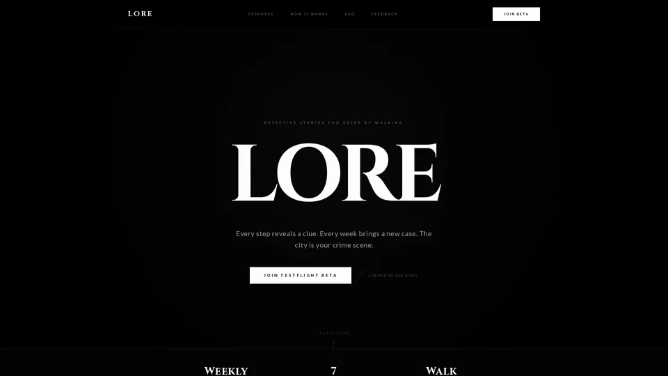 Homepage snapshot at launch