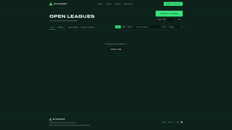 Homepage snapshot at launch