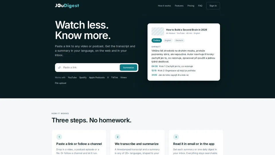 Homepage snapshot at launch