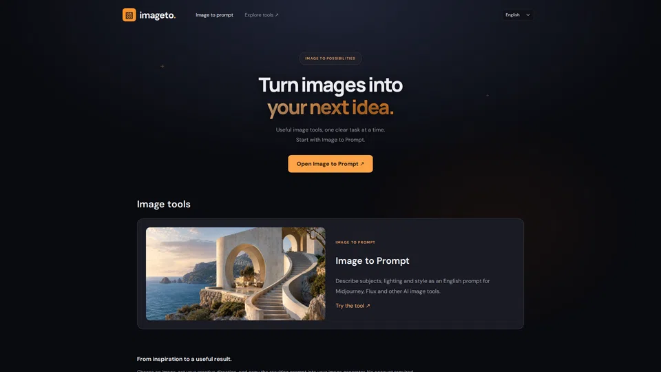 Homepage snapshot at launch