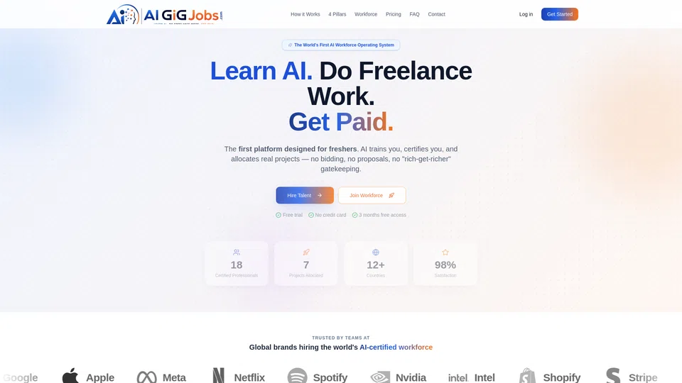 Homepage snapshot at launch