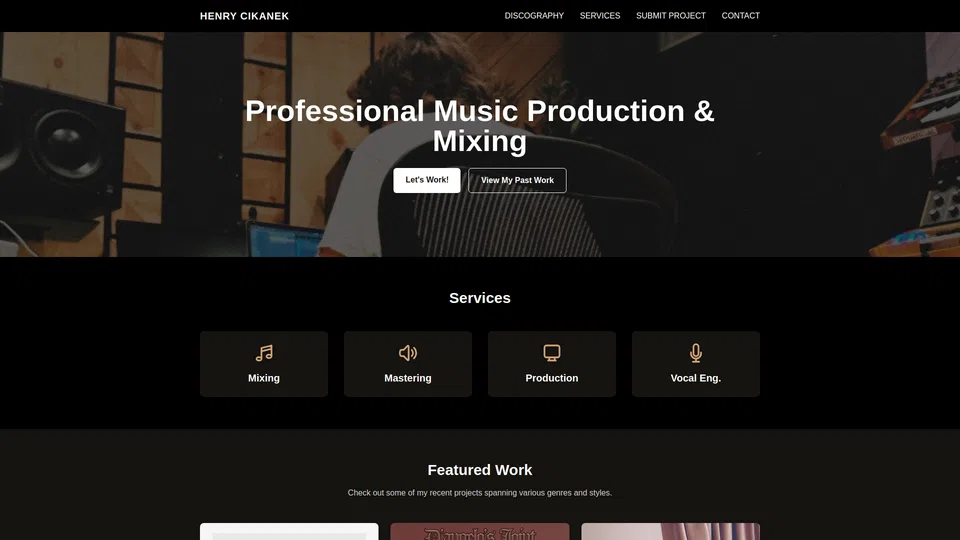 Homepage snapshot at launch