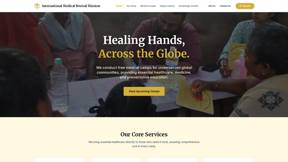 Homepage snapshot at launch