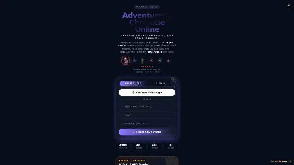 Homepage snapshot at launch