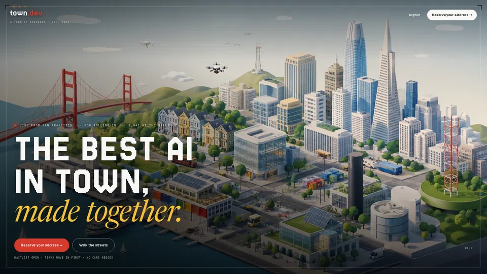 Homepage snapshot at launch