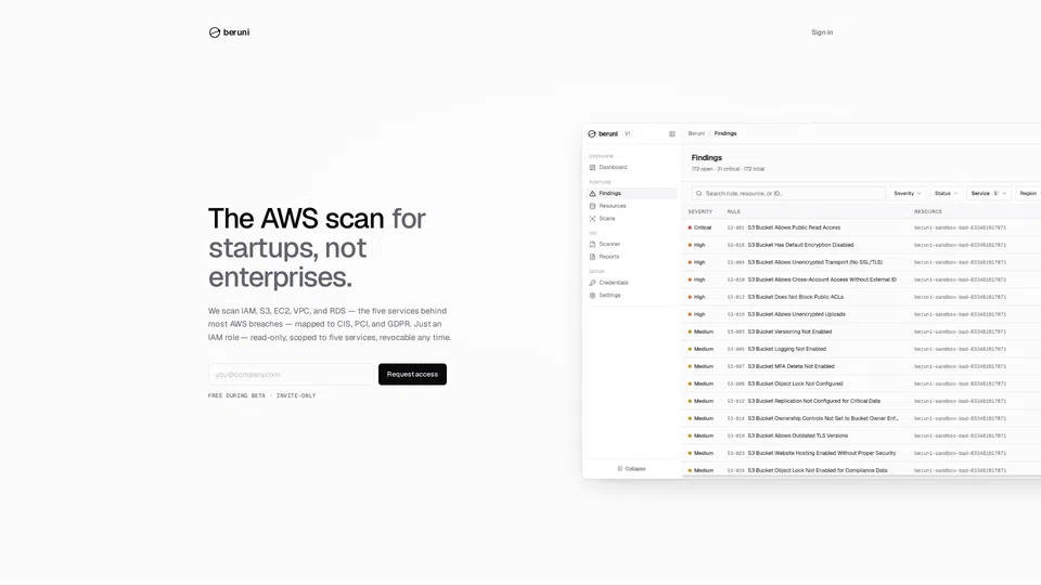 Homepage snapshot at launch