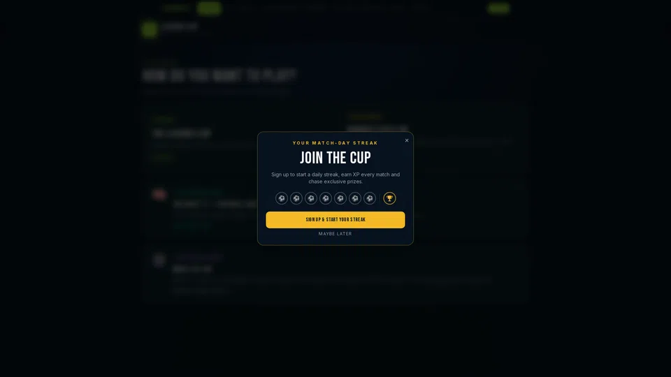 Homepage snapshot at launch