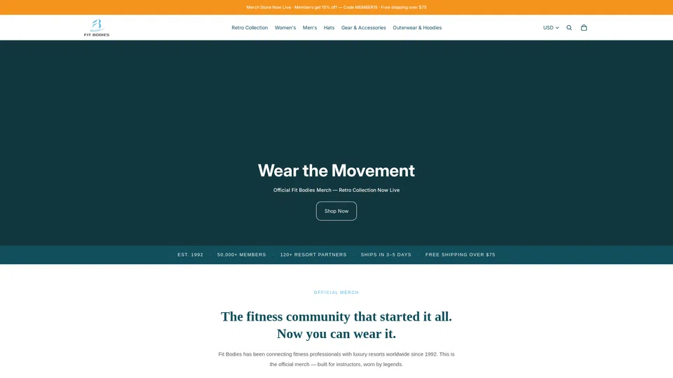 Homepage snapshot at launch