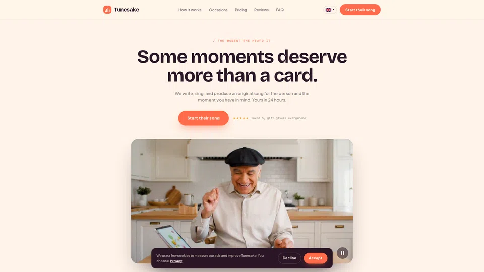 Homepage snapshot at launch