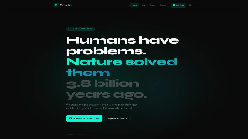 Homepage snapshot at launch