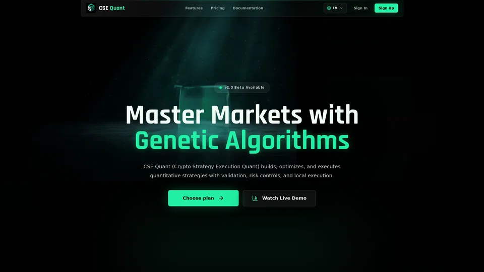 Homepage snapshot at launch