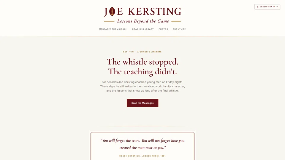 Homepage snapshot at launch