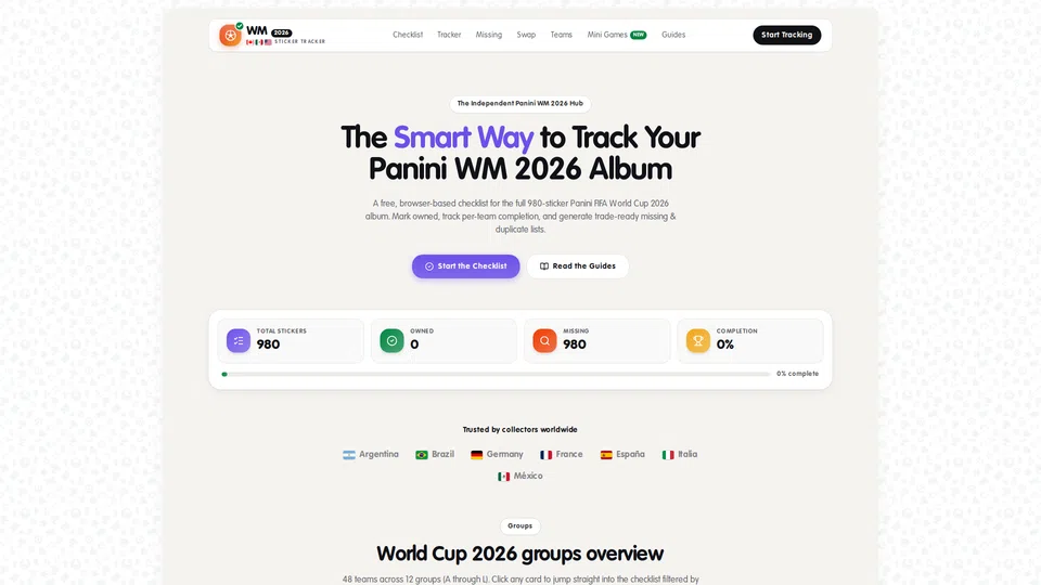 Homepage snapshot at launch