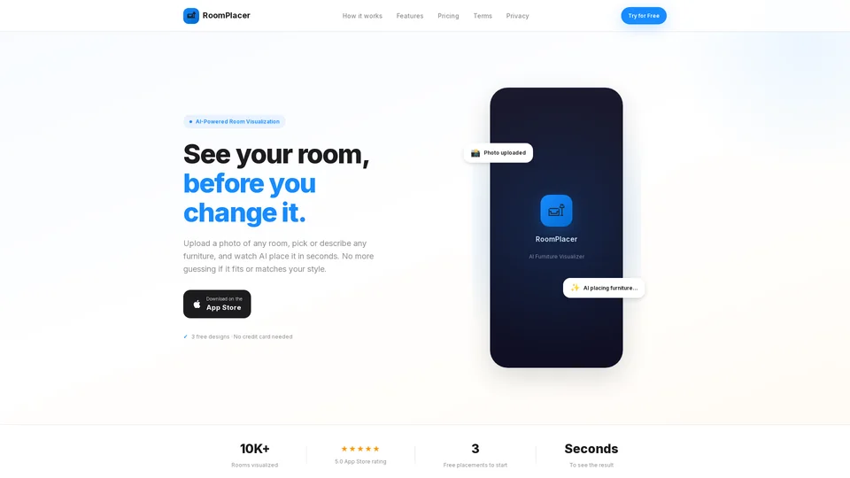 Homepage snapshot at launch