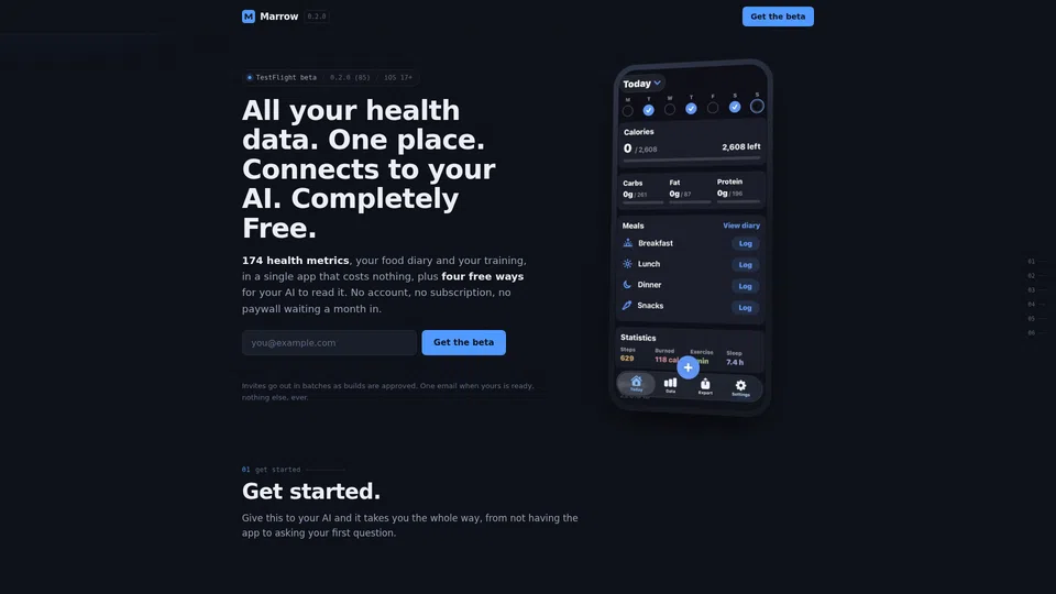 Homepage snapshot at launch