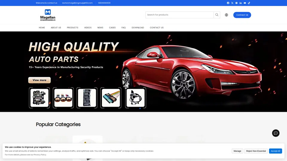 Homepage snapshot at launch