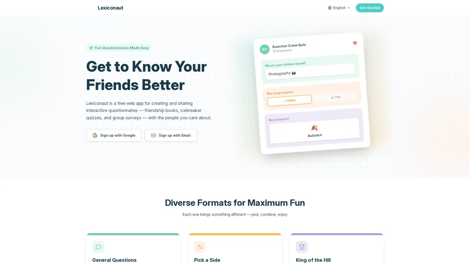 Homepage snapshot at launch