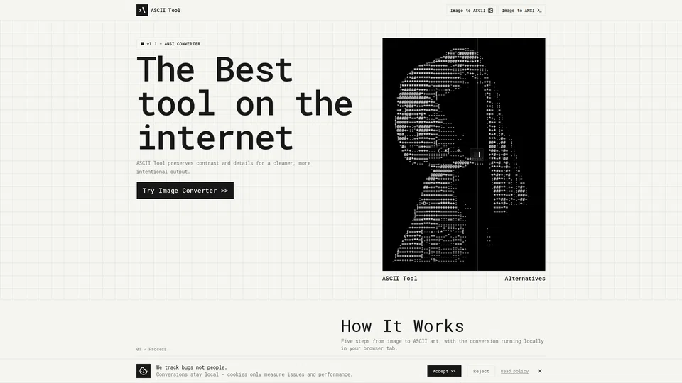 Homepage snapshot at launch