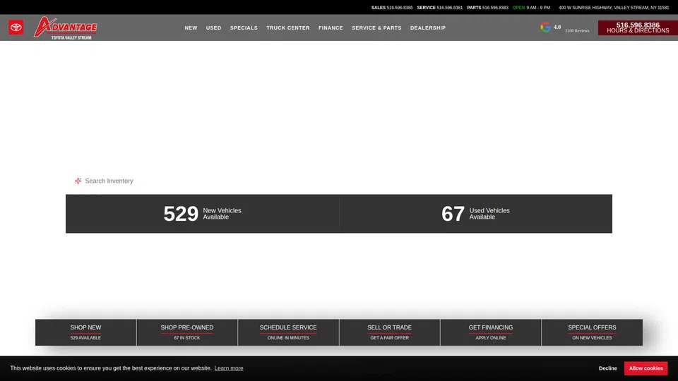 Homepage snapshot at launch