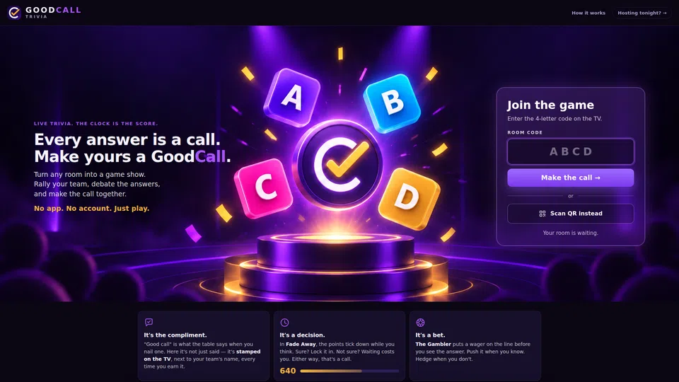 Homepage snapshot at launch