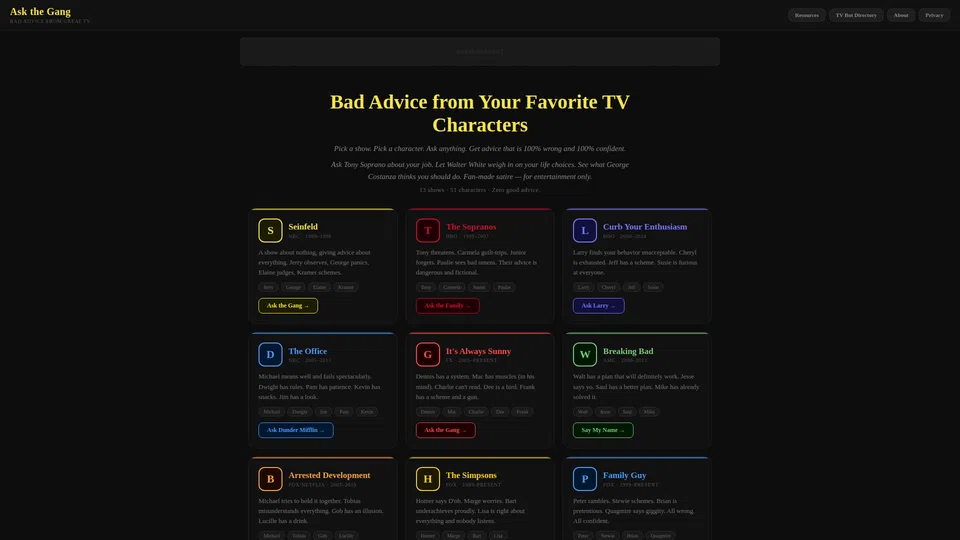 Homepage snapshot at launch