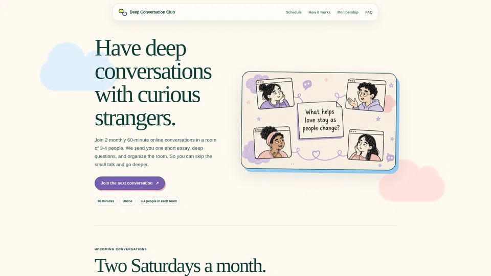 Homepage snapshot at launch