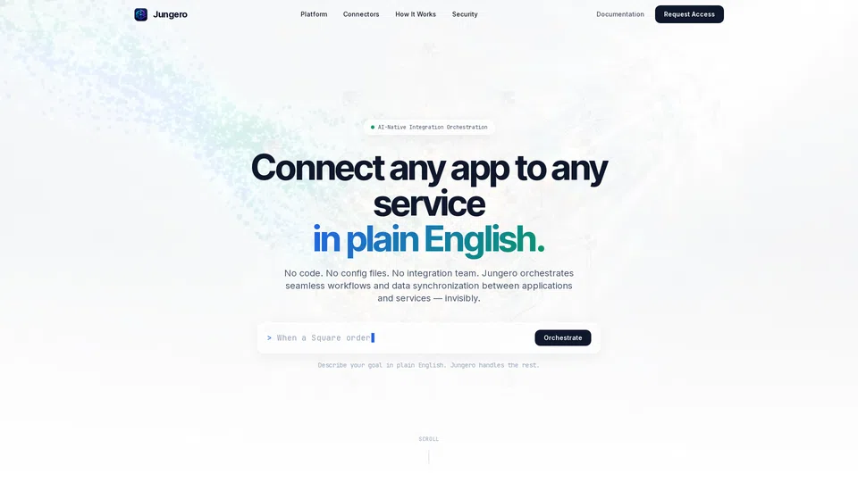 Homepage snapshot at launch