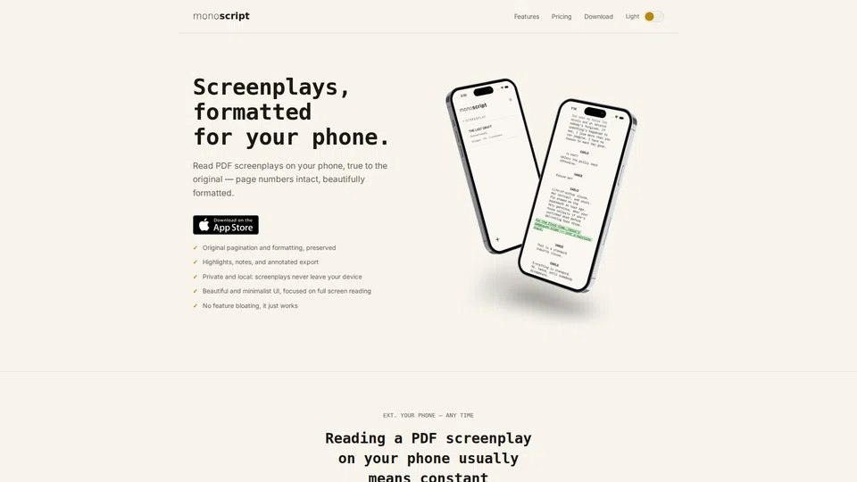 Homepage snapshot at launch
