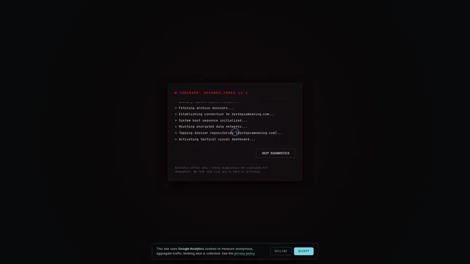 Homepage snapshot at launch