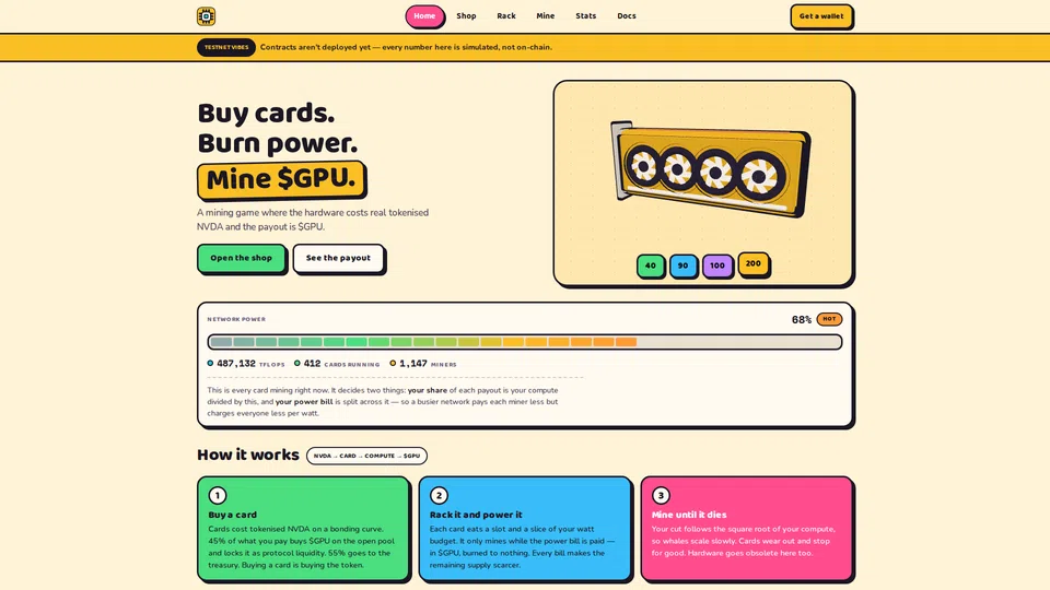 Homepage snapshot at launch