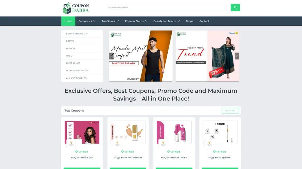 Homepage snapshot at launch