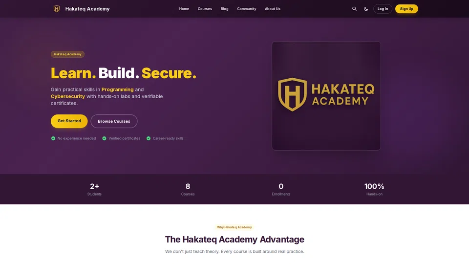 Homepage snapshot at launch