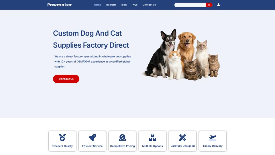 Homepage snapshot at launch